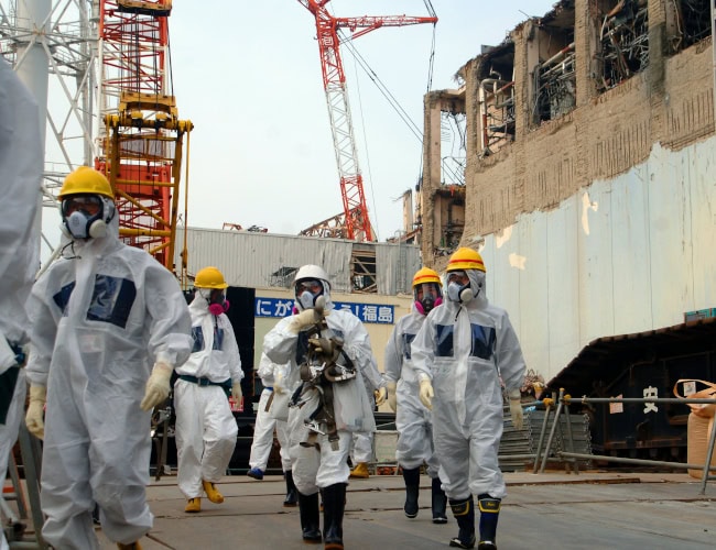 IAEA experts depart Unit 4 of TEPCO's Fukushima Daiichi Nuclear Power Station on 17 April 2013 as part of a mission to review Japan's plans to decommission the facility. Photo Credit: Greg Webb / IAEA