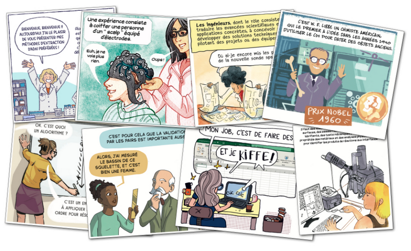 Différentes vignettes de BD